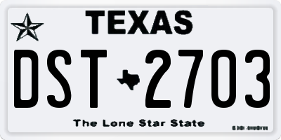 TX license plate DST2703
