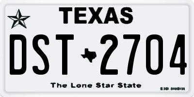 TX license plate DST2704