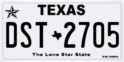 TX license plate DST2705