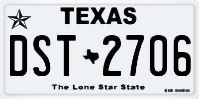 TX license plate DST2706