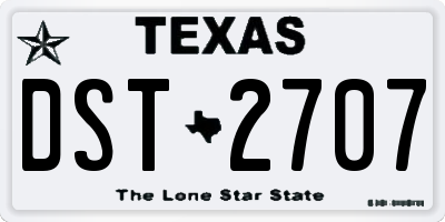 TX license plate DST2707