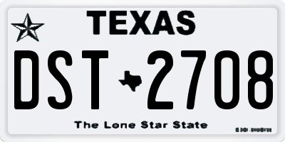 TX license plate DST2708