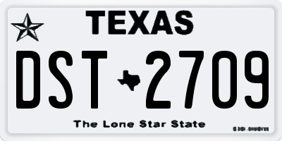 TX license plate DST2709