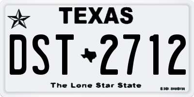TX license plate DST2712