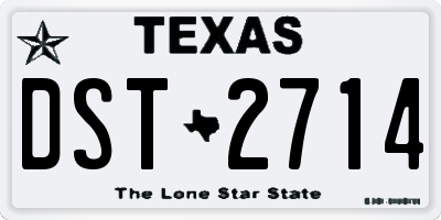 TX license plate DST2714