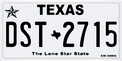TX license plate DST2715