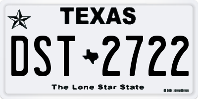 TX license plate DST2722