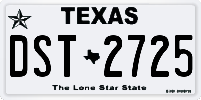 TX license plate DST2725