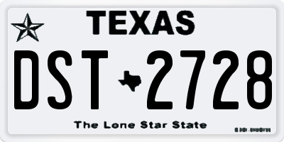 TX license plate DST2728