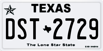 TX license plate DST2729