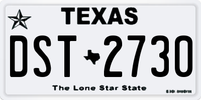 TX license plate DST2730