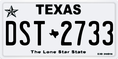 TX license plate DST2733