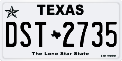 TX license plate DST2735