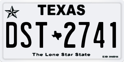 TX license plate DST2741
