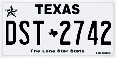 TX license plate DST2742