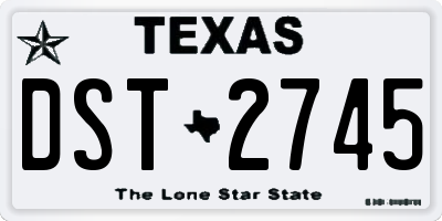 TX license plate DST2745