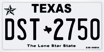 TX license plate DST2750