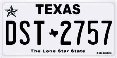 TX license plate DST2757