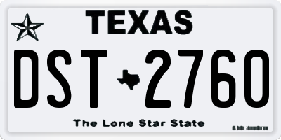 TX license plate DST2760