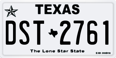 TX license plate DST2761