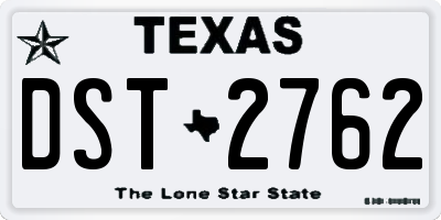 TX license plate DST2762