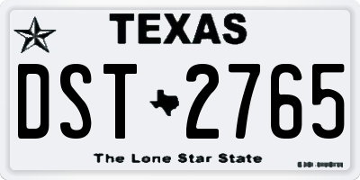 TX license plate DST2765