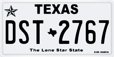 TX license plate DST2767