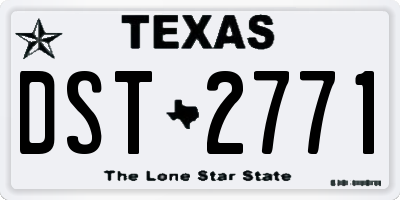 TX license plate DST2771