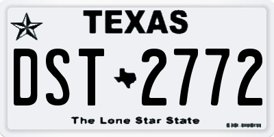 TX license plate DST2772