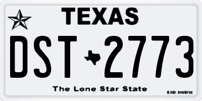 TX license plate DST2773