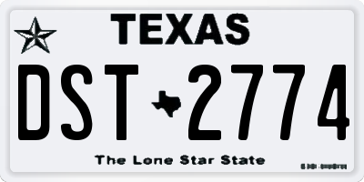 TX license plate DST2774