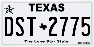TX license plate DST2775