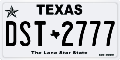 TX license plate DST2777
