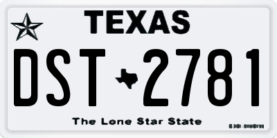 TX license plate DST2781