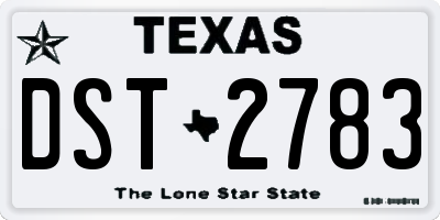 TX license plate DST2783