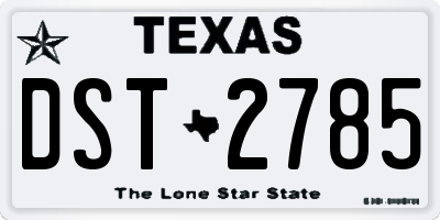 TX license plate DST2785