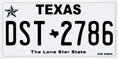 TX license plate DST2786