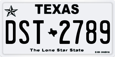 TX license plate DST2789