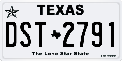 TX license plate DST2791