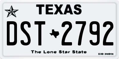 TX license plate DST2792