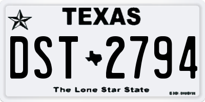 TX license plate DST2794