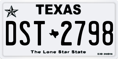 TX license plate DST2798