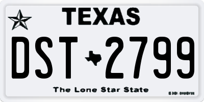 TX license plate DST2799