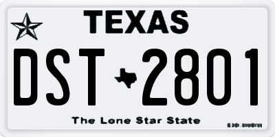 TX license plate DST2801