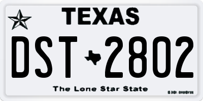 TX license plate DST2802