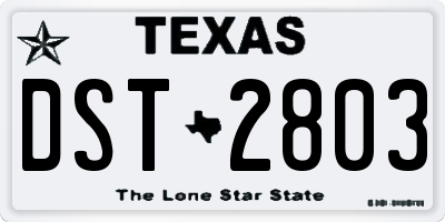 TX license plate DST2803