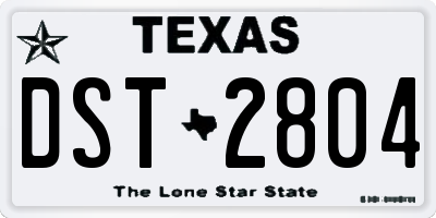TX license plate DST2804