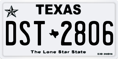 TX license plate DST2806