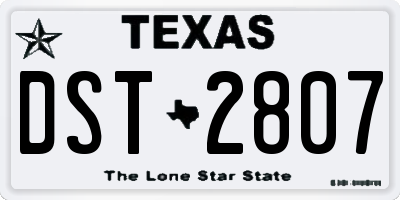 TX license plate DST2807
