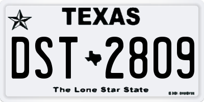TX license plate DST2809